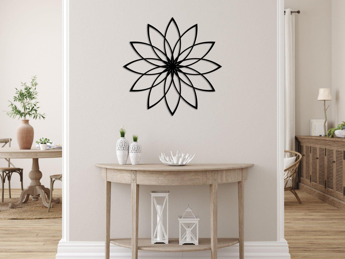 Geometric Flower Metal Wall Art