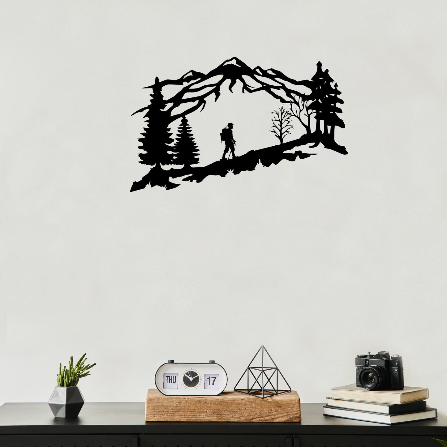 Adventure Awaits: Stunning Mountain Backpacker Metal Wall Art