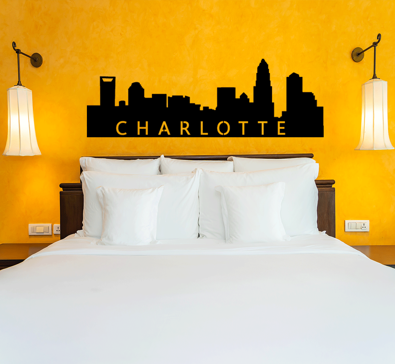 Stunning Charlotte Skyline - Contemporary Metal Wall Art Décor