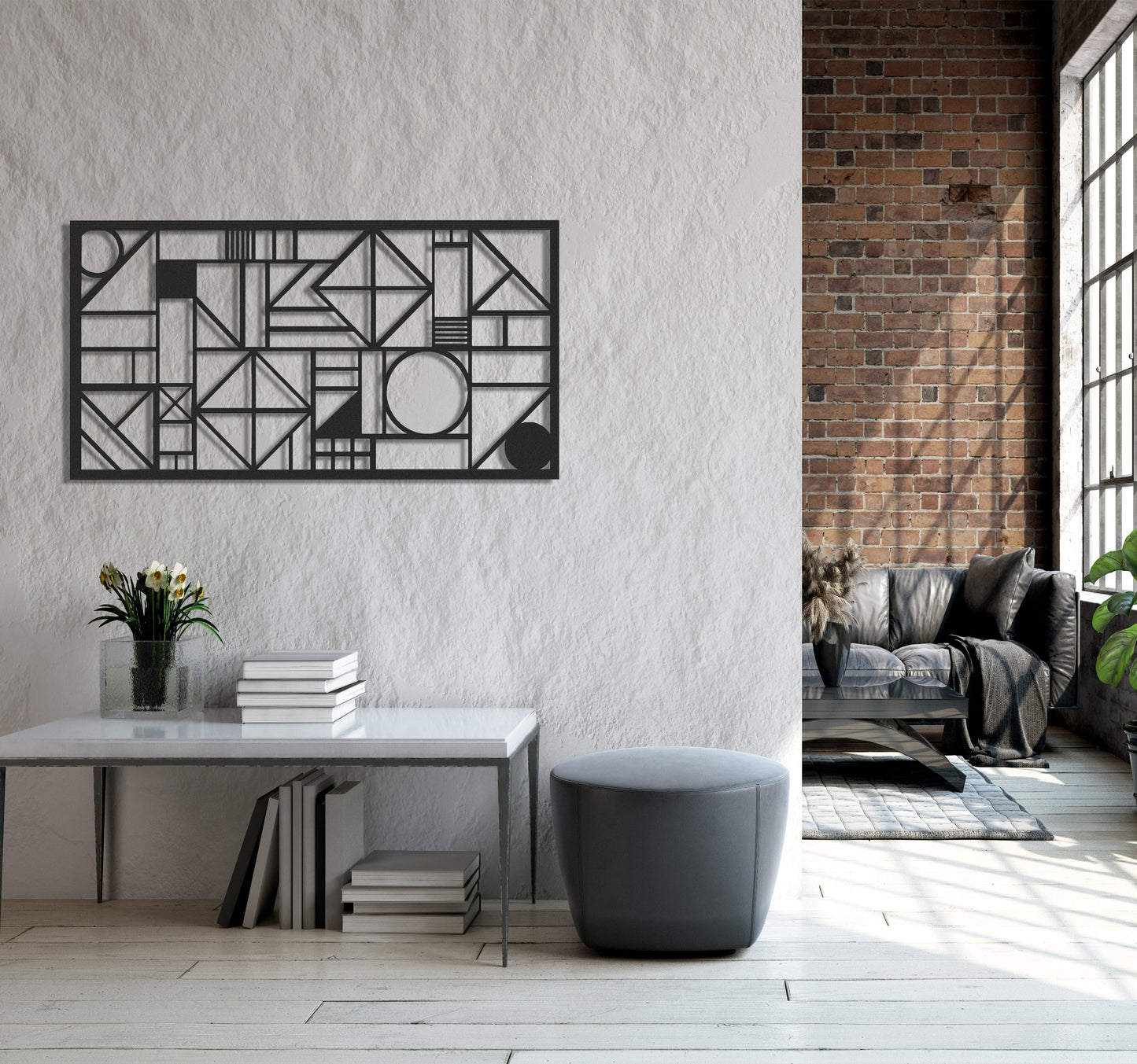 ・"Abstract Lines Landscape"・Premium Metal Wall Art - Limited Edition