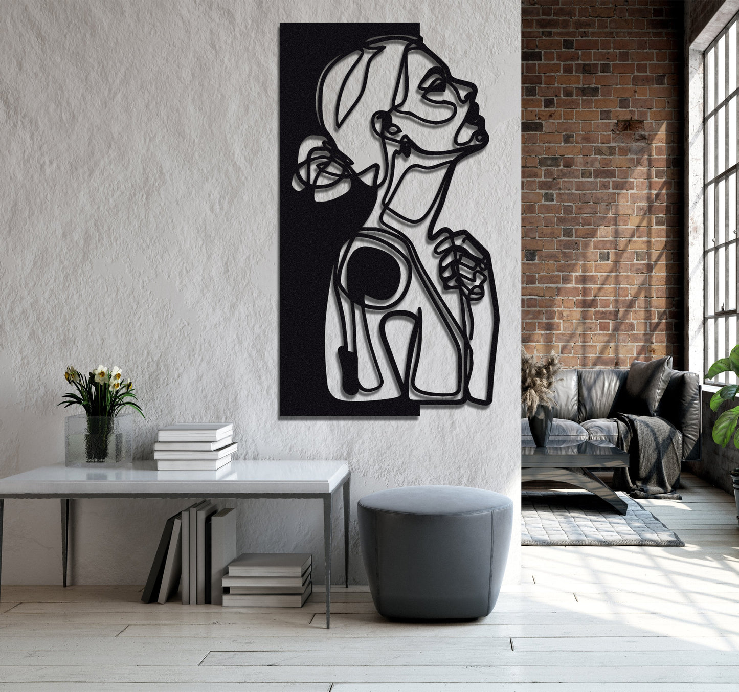 ・"Line Art Woman"・Premium Metal Wall Art - Limited Edition