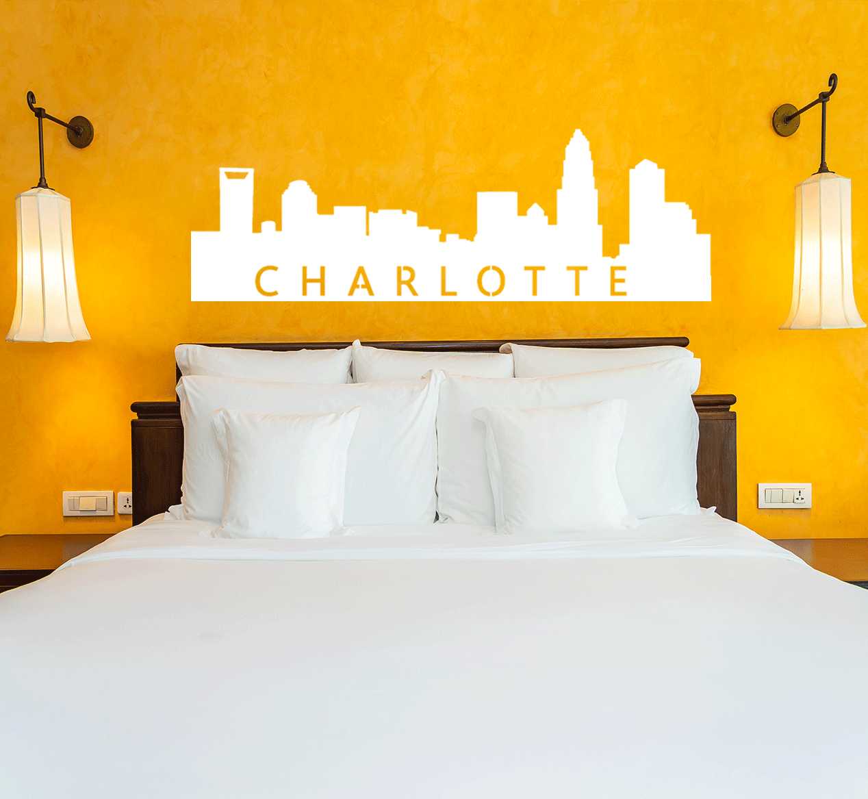 Stunning Charlotte Skyline - Contemporary Metal Wall Art Décor