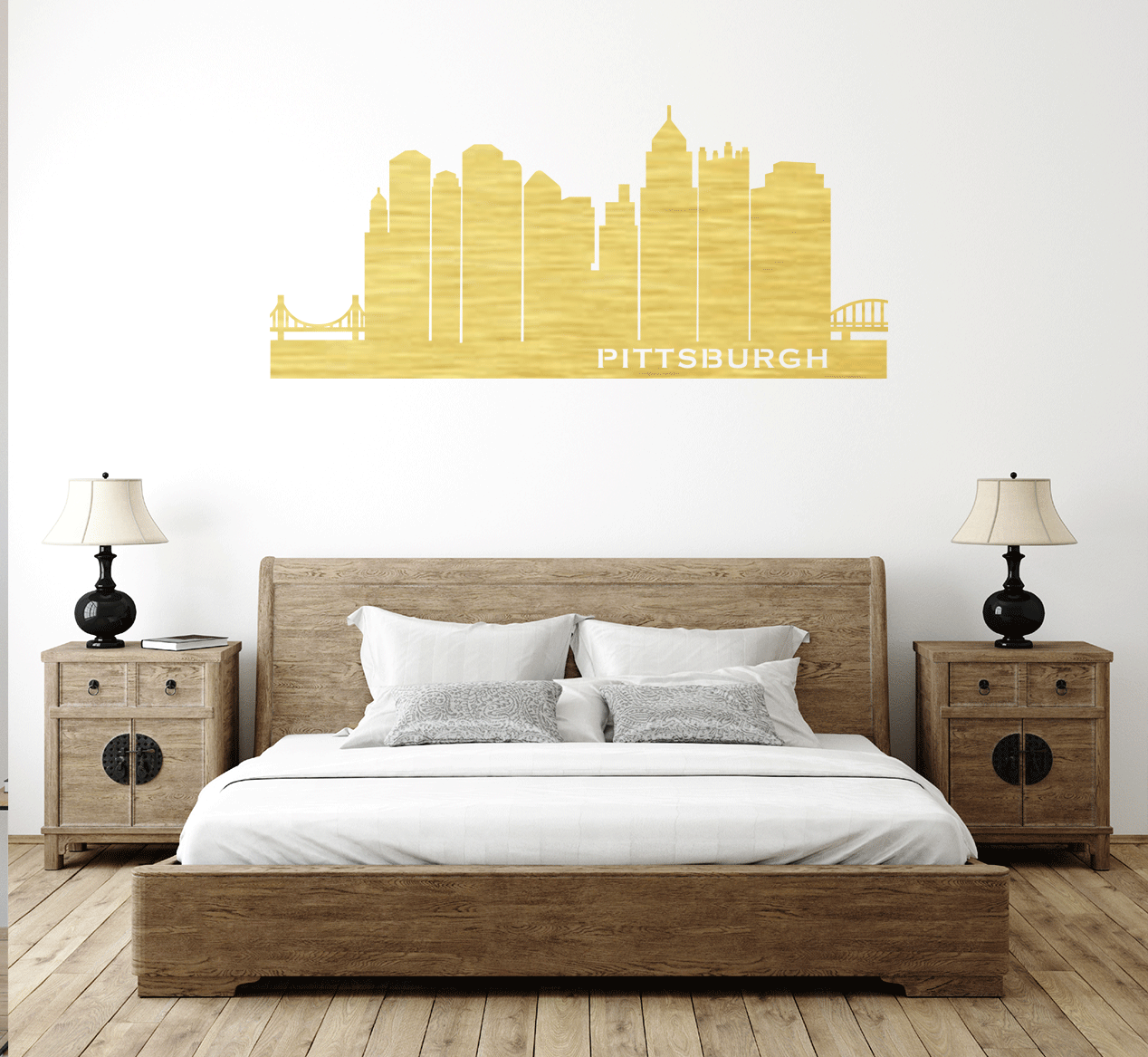 Stunning Pittsburgh Skyline Metal Wall Art Decor