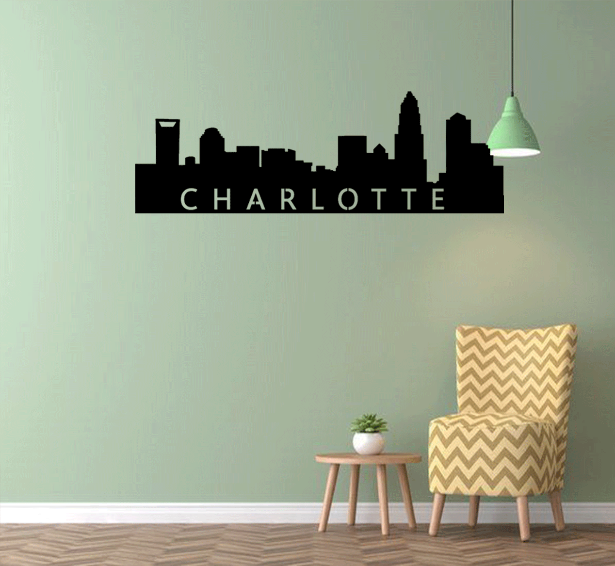 Stunning Charlotte Skyline - Contemporary Metal Wall Art Décor