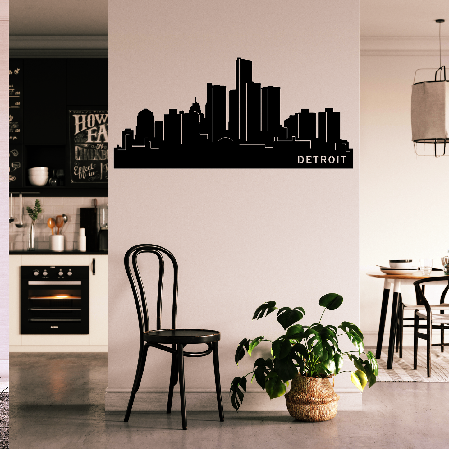 Stunning Detroit Skyline - Elegant Metal Wall Décor