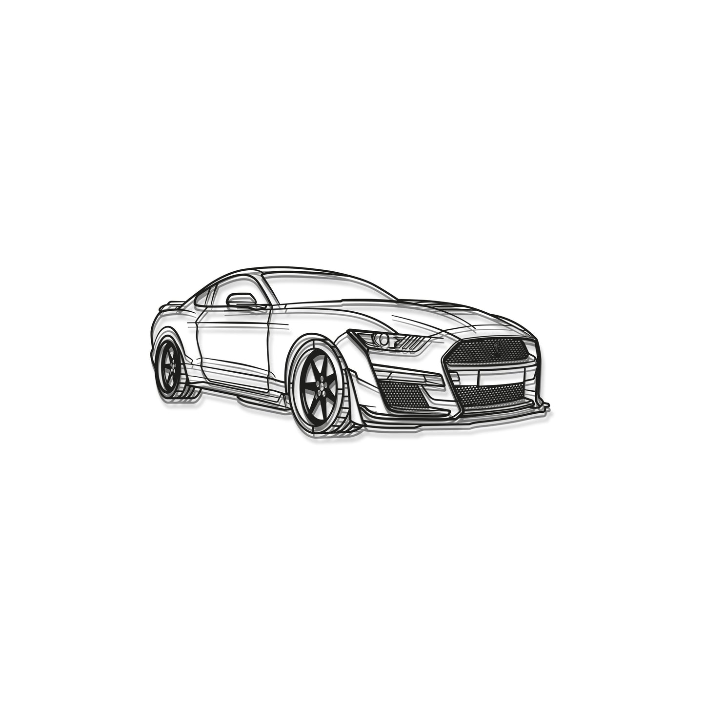 Mustang Shelby GT500 Perspective Metal Car Wall Art - MT0445