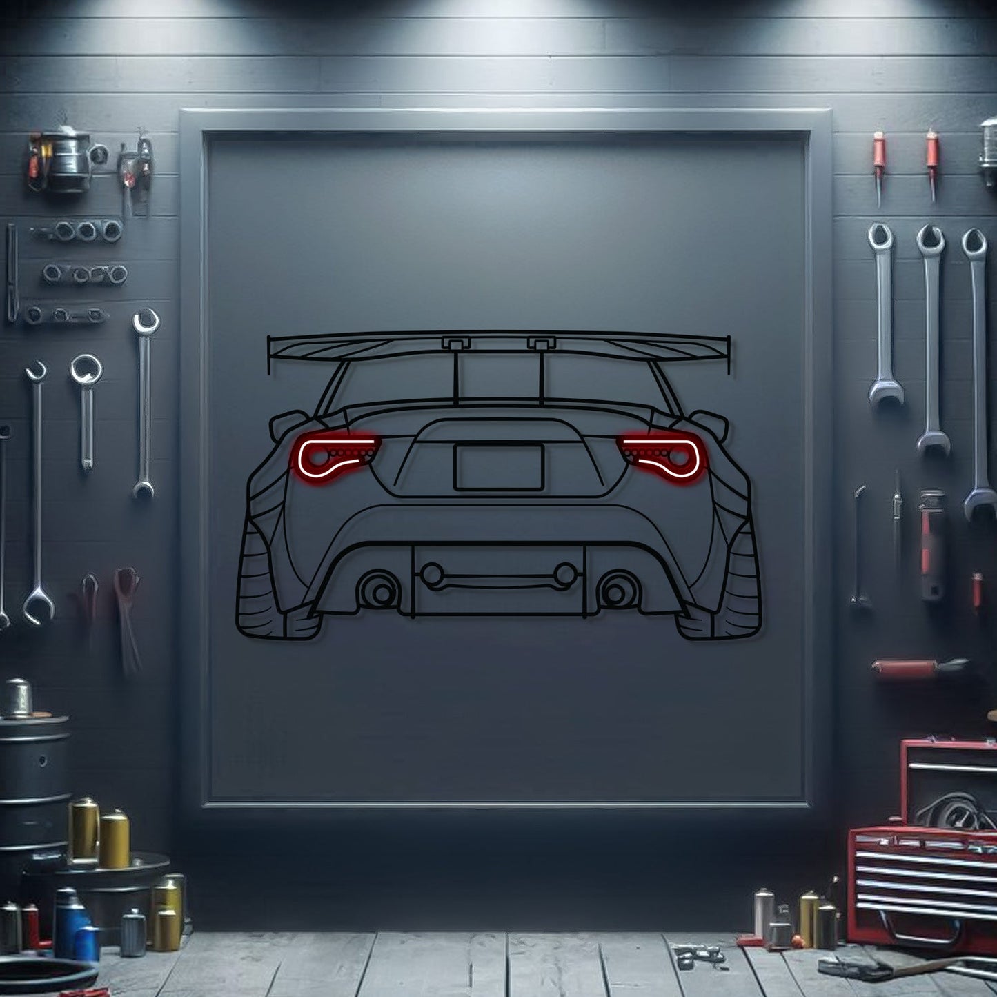 GT86 Back View Metal Neon Car Wall Art - MTN0193