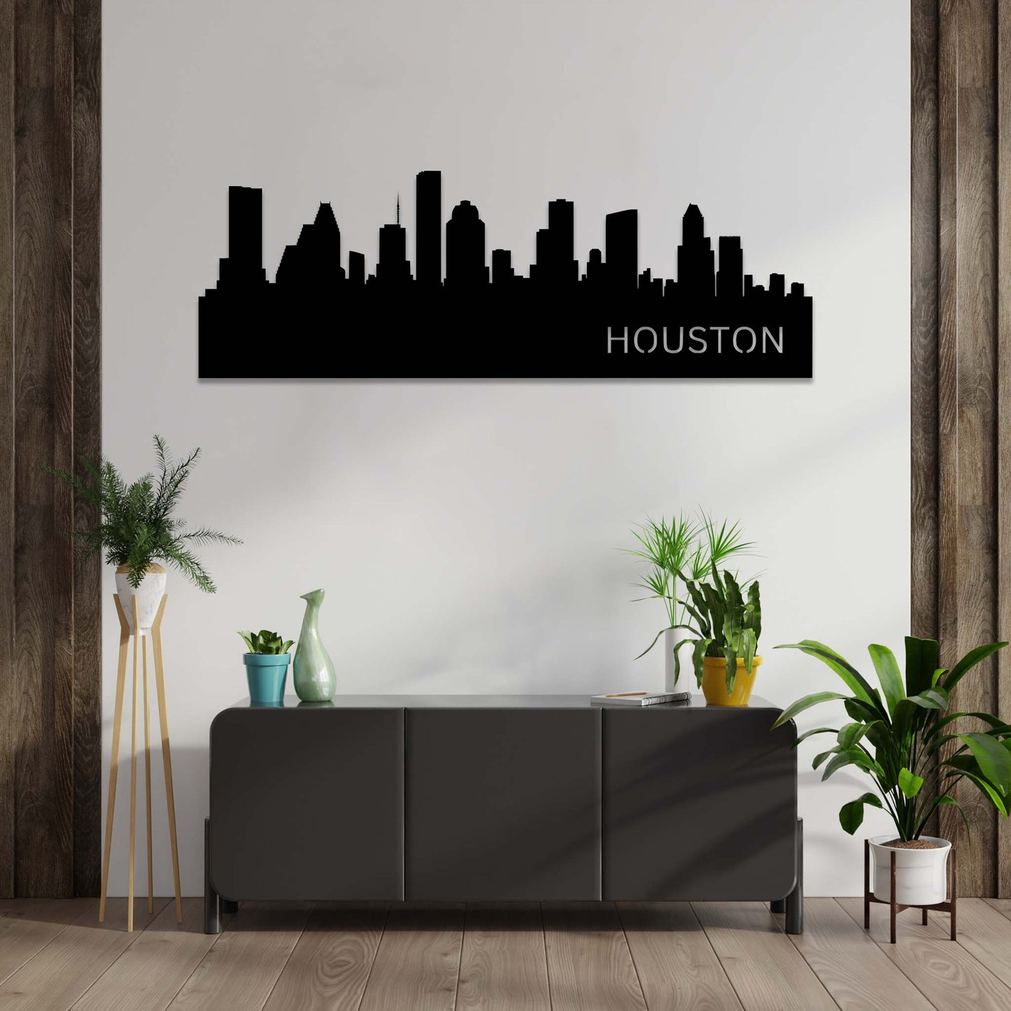 Stunning Houston Skyline - Artistic Metal Wall Decor