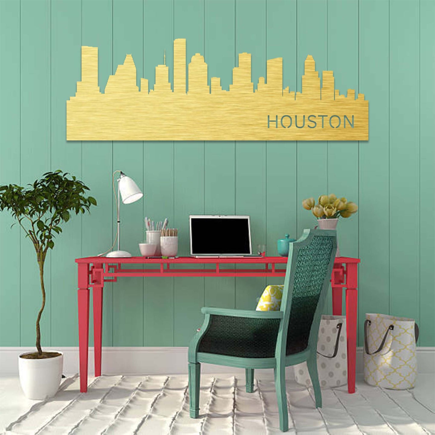 Stunning Houston Skyline - Artistic Metal Wall Decor