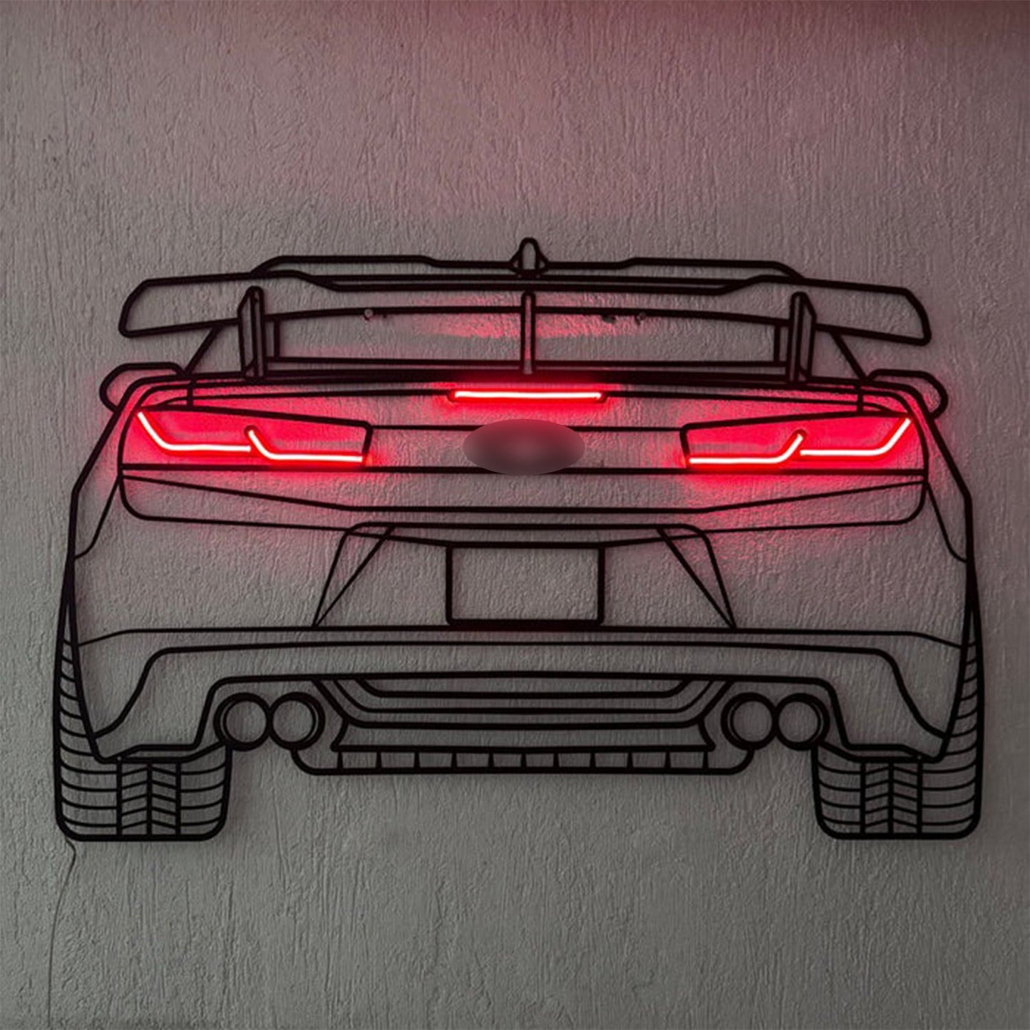 Camaro Back View Metal Neon Car Wall Art - MTN0073