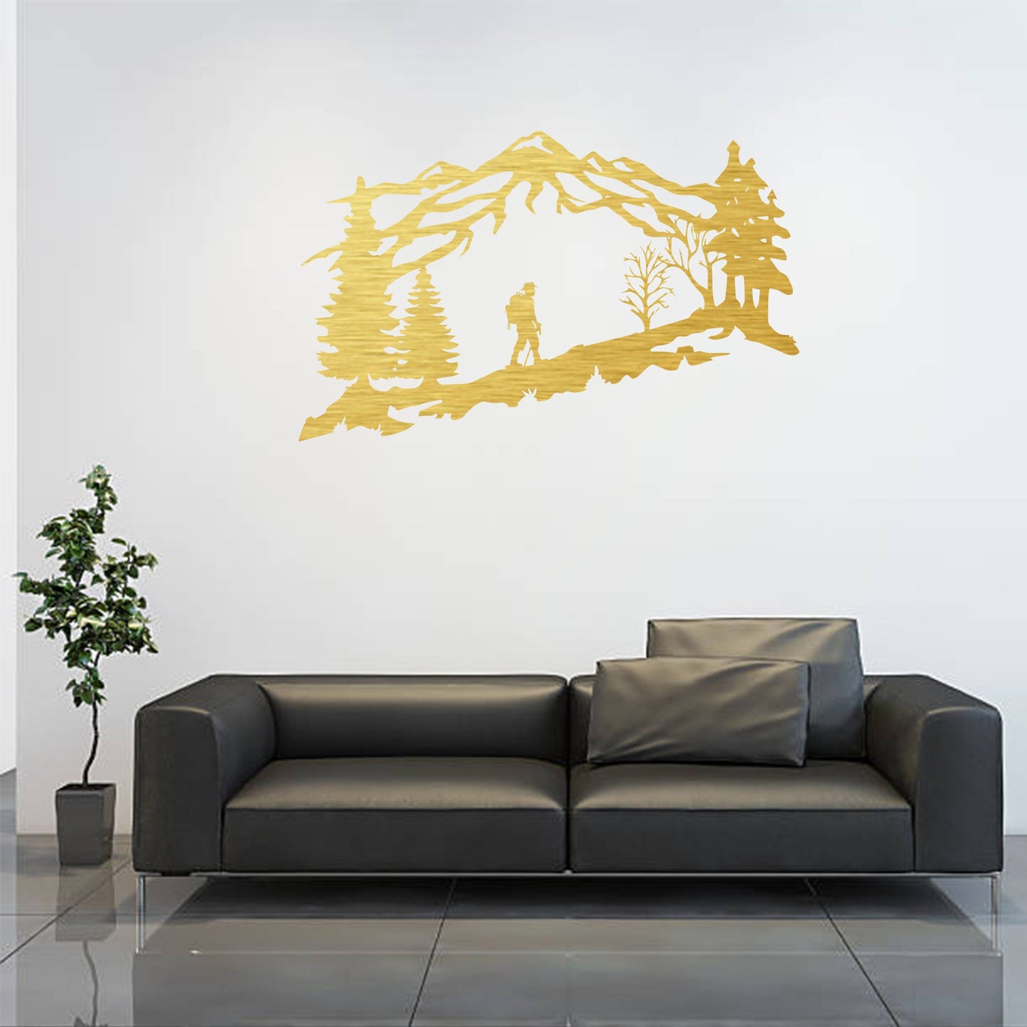 Adventure Awaits: Stunning Mountain Backpacker Metal Wall Art