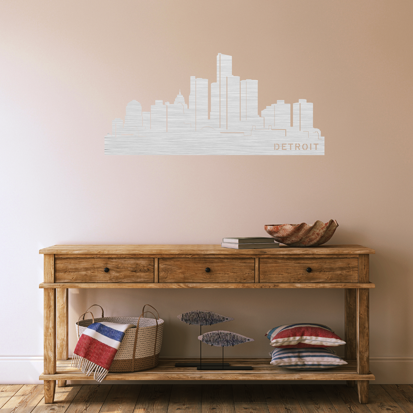 Stunning Detroit Skyline - Elegant Metal Wall Décor