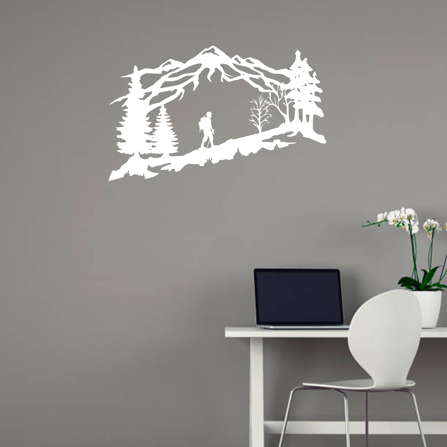 Adventure Awaits: Stunning Mountain Backpacker Metal Wall Art