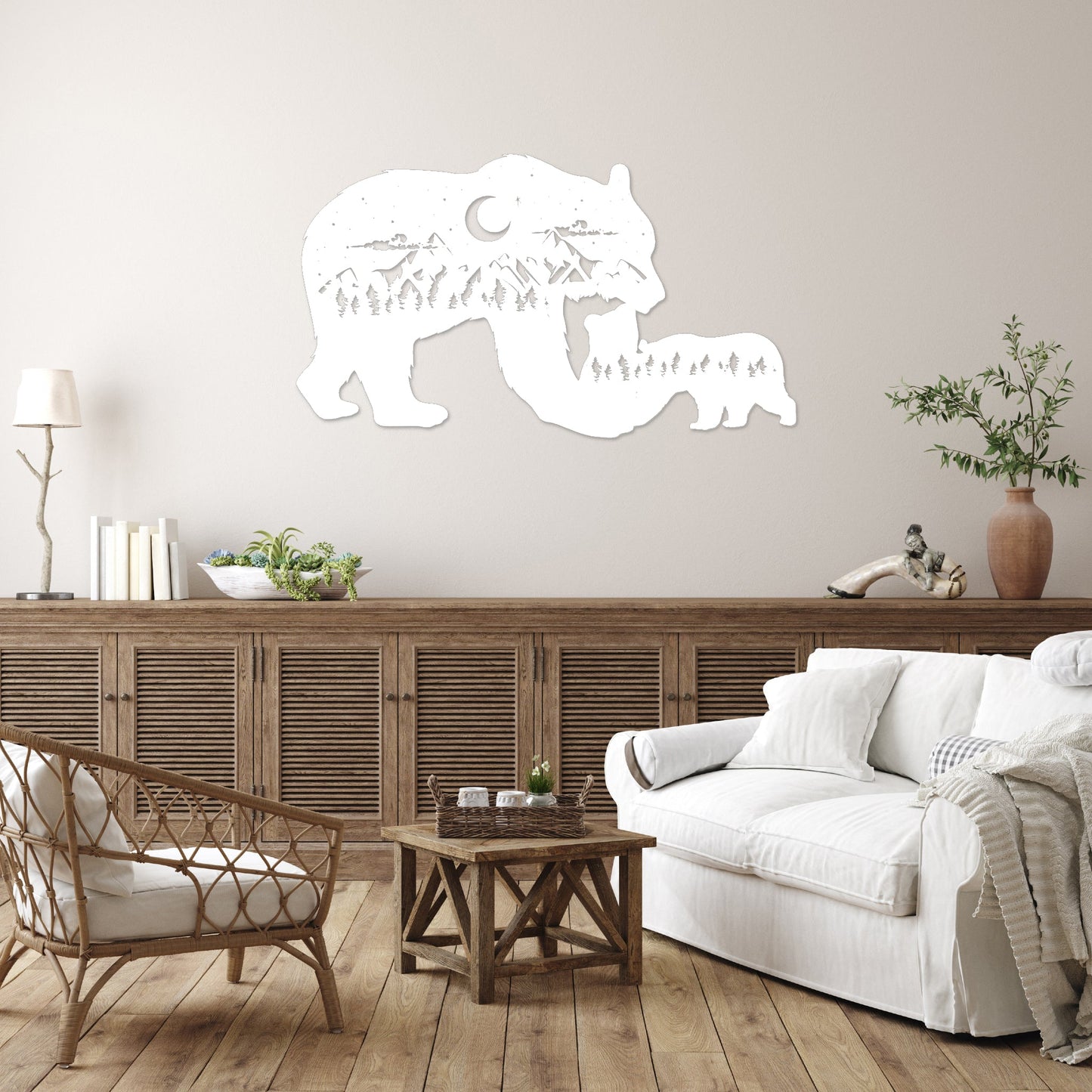 Charming Bear Family Metal Wall Art – A Whimsical Touch for Your Home Decor