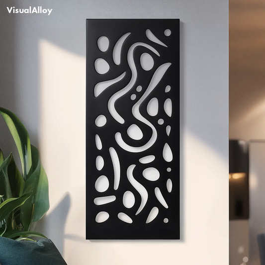 Abstract Black Metal Wall Art [Ancient Symbols]