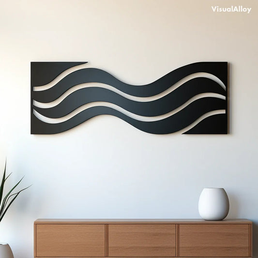 Beach Black Metal Wall Art