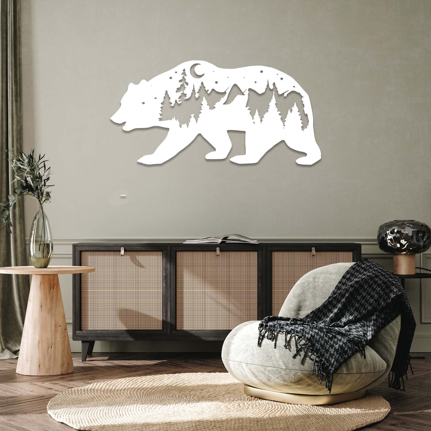 Majestic Bear Metal Wall Art Decor