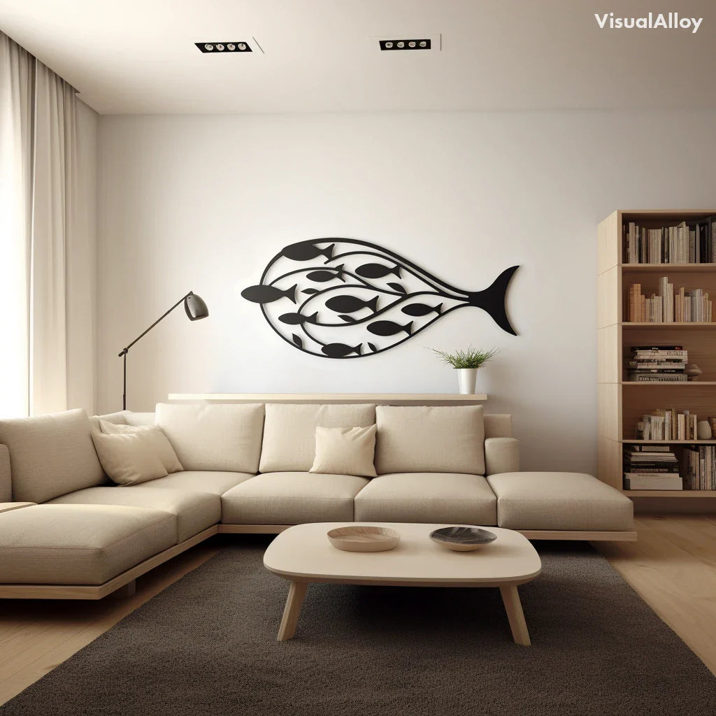 Abstract Metal Fish Wall Art