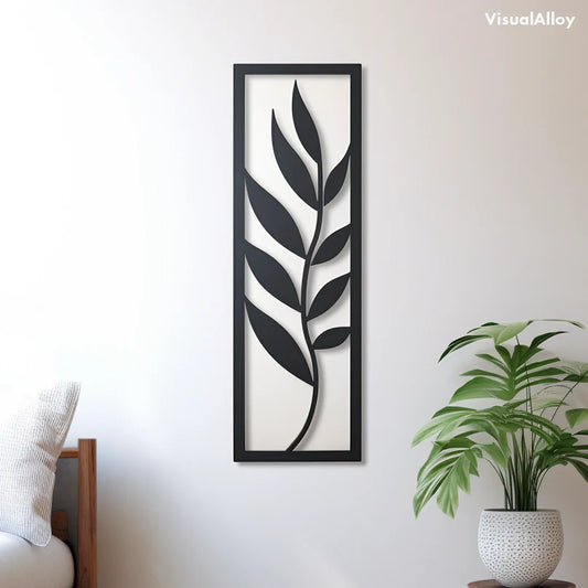 Vertical Metal Leaf Wall Art