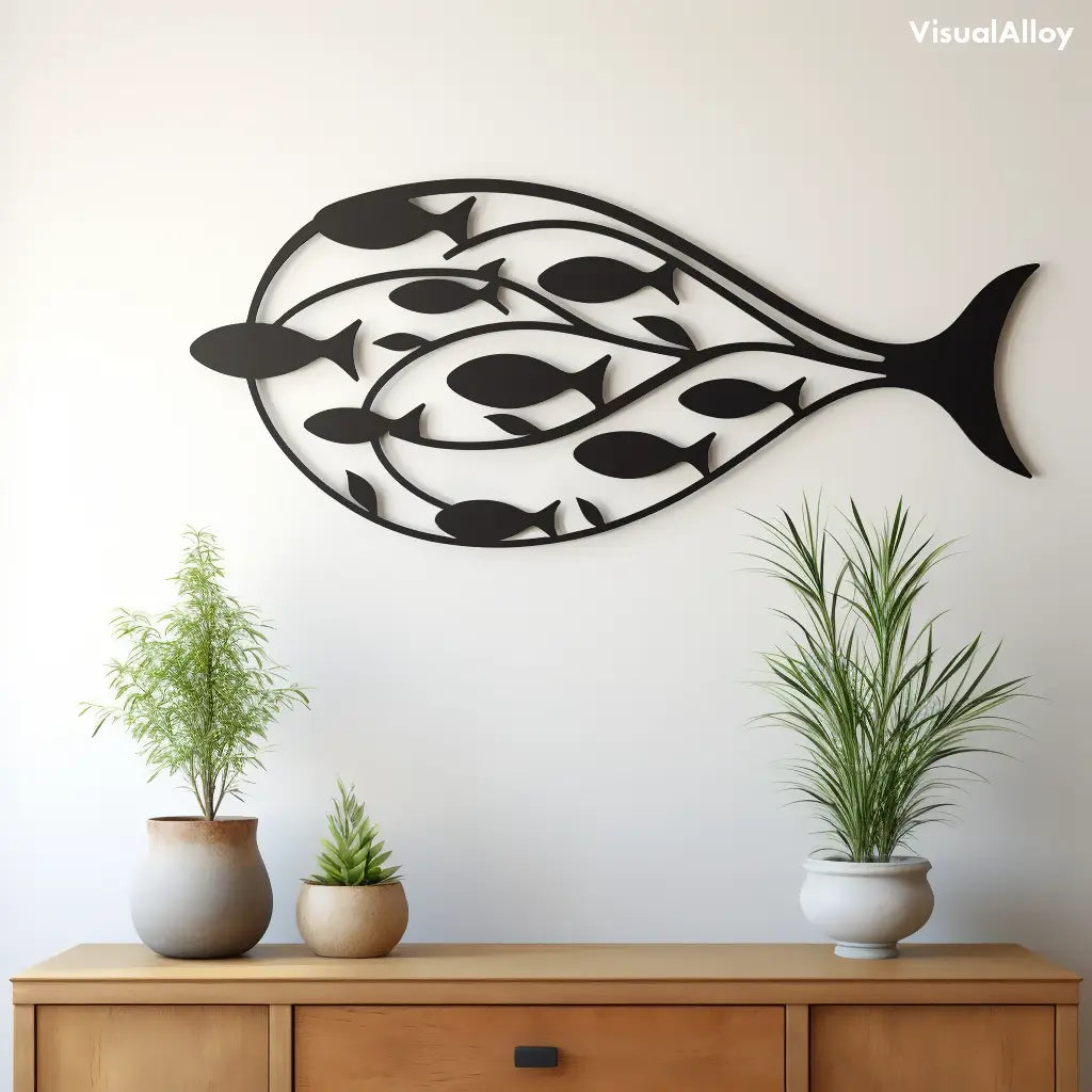 Abstract Metal Fish Wall Art