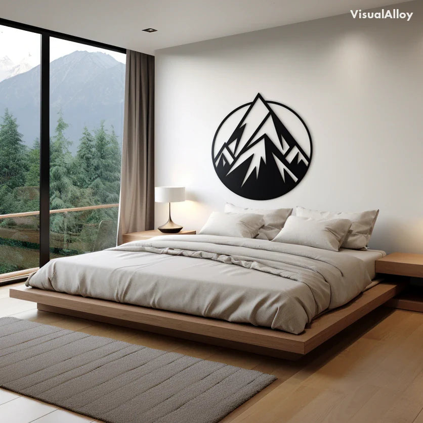 Mountain Black Metal Wall Art