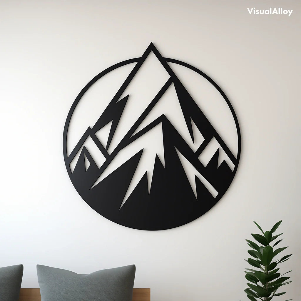 Mountain Black Metal Wall Art