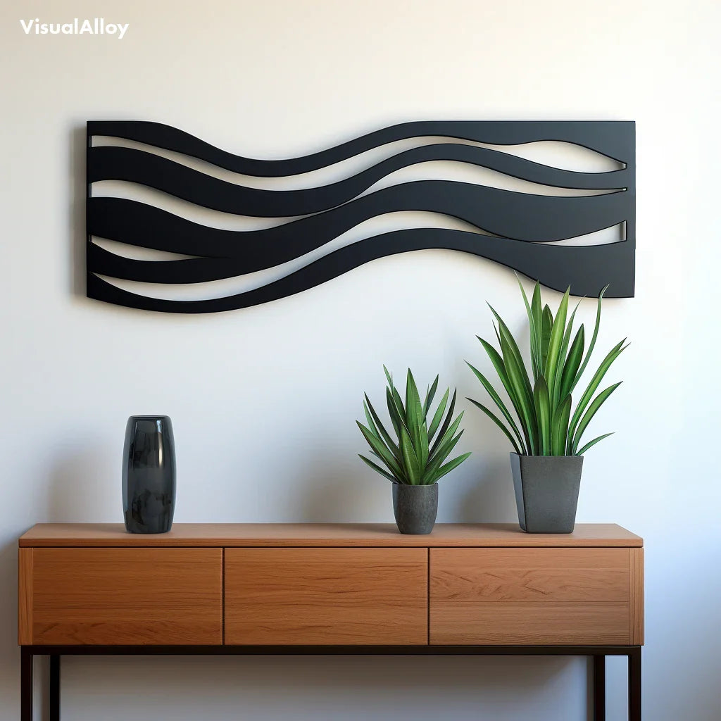 Abstract Metal Waves Wall Art