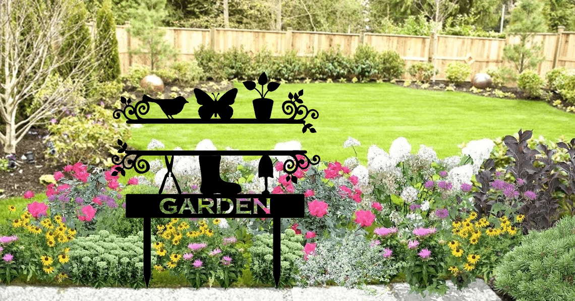 Customizable Garden Metal Stake - Unique Metal Art Decor