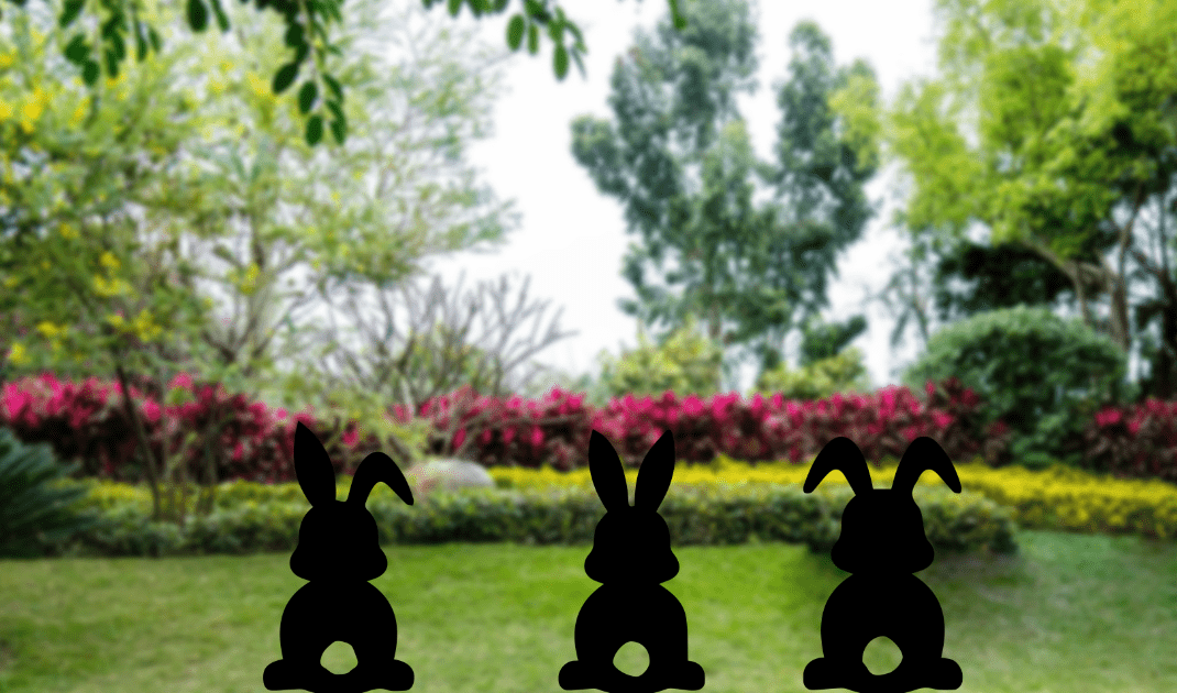 Charming Trio of Metal Bunny Garden Stakes - Whimsical Outdoor Decor