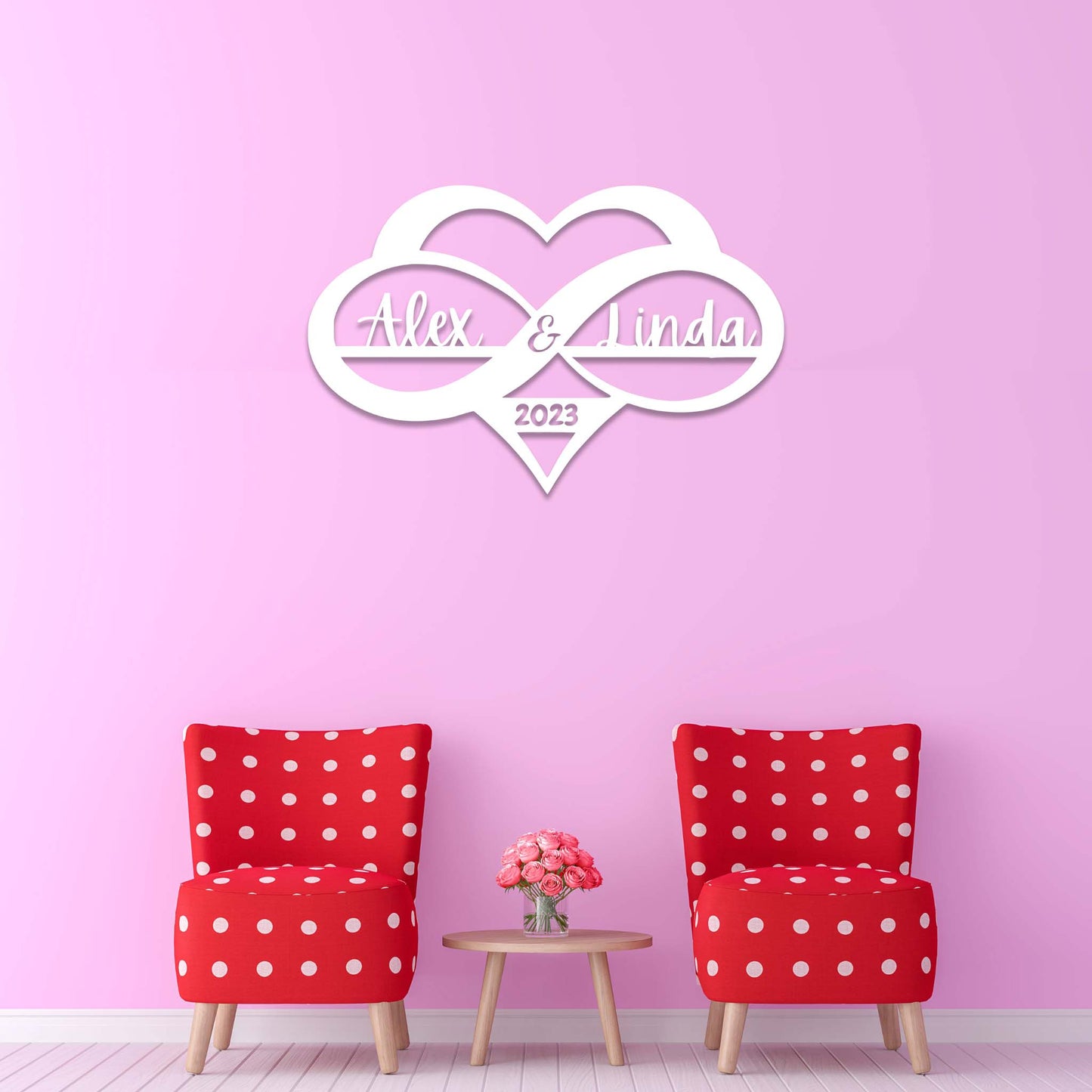 Custom Infinity Heart Wall Art - Stunning Metal Decor