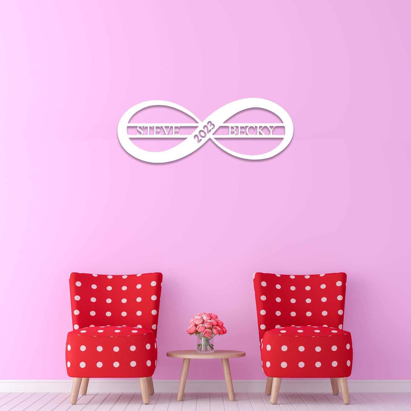 Custom Infinity Love Wall Art - Stylish Metal Decor