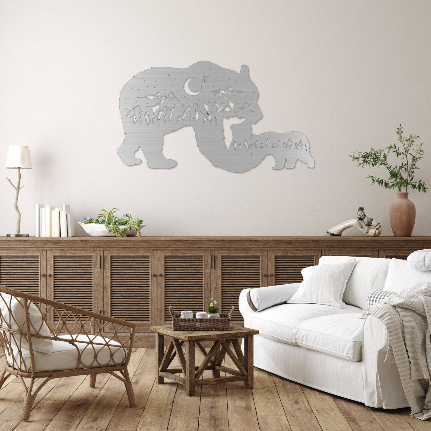 Charming Bear Family Metal Wall Art – A Whimsical Touch for Your Home Decor