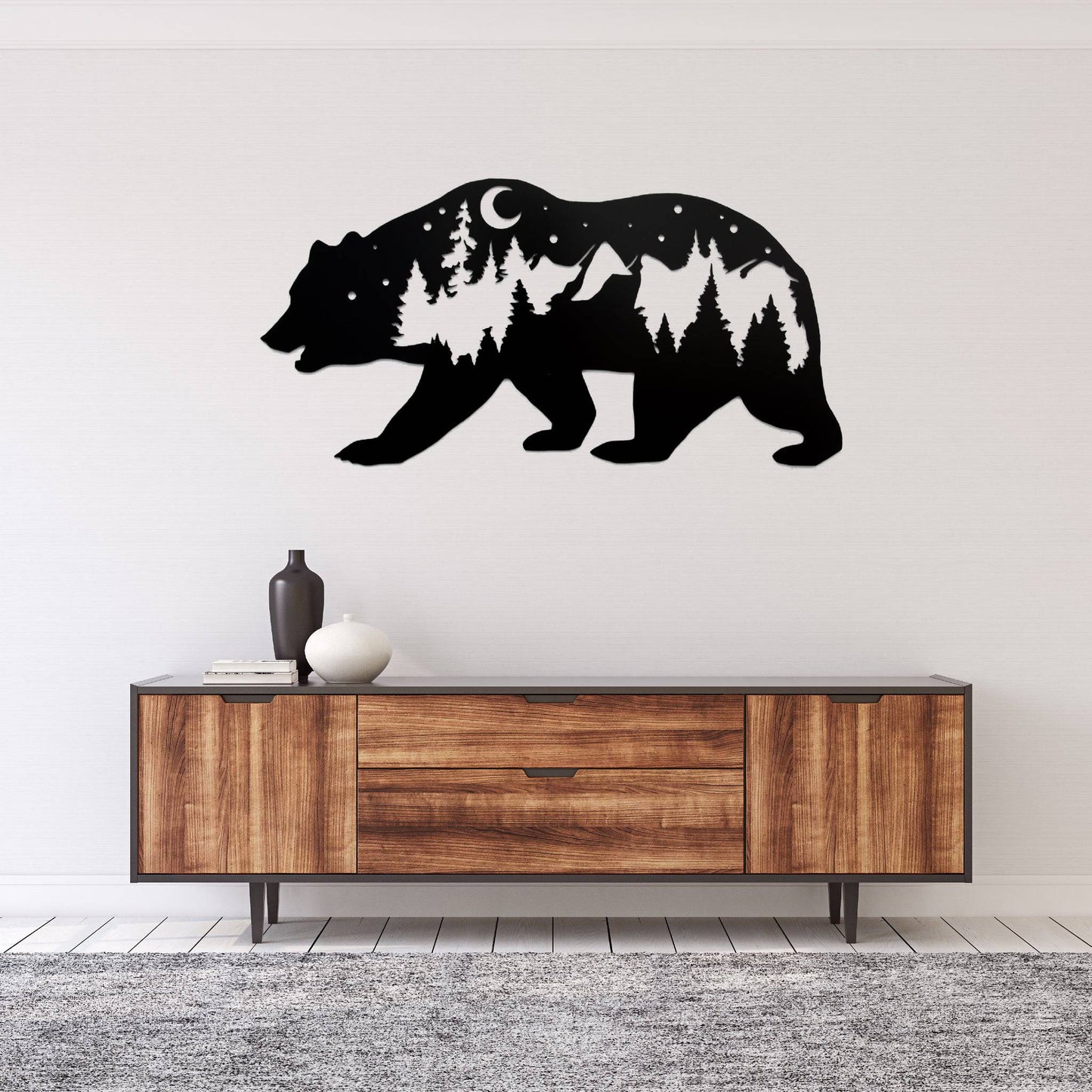 Majestic Bear Metal Wall Art Decor