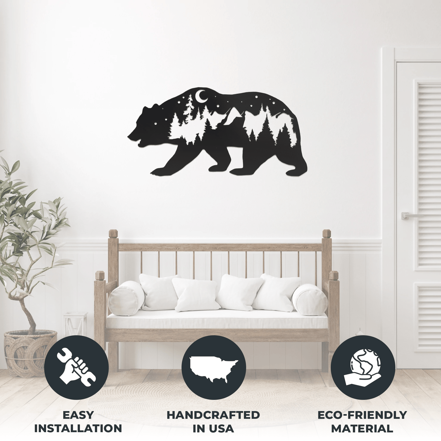 Majestic Bear Metal Wall Art Decor