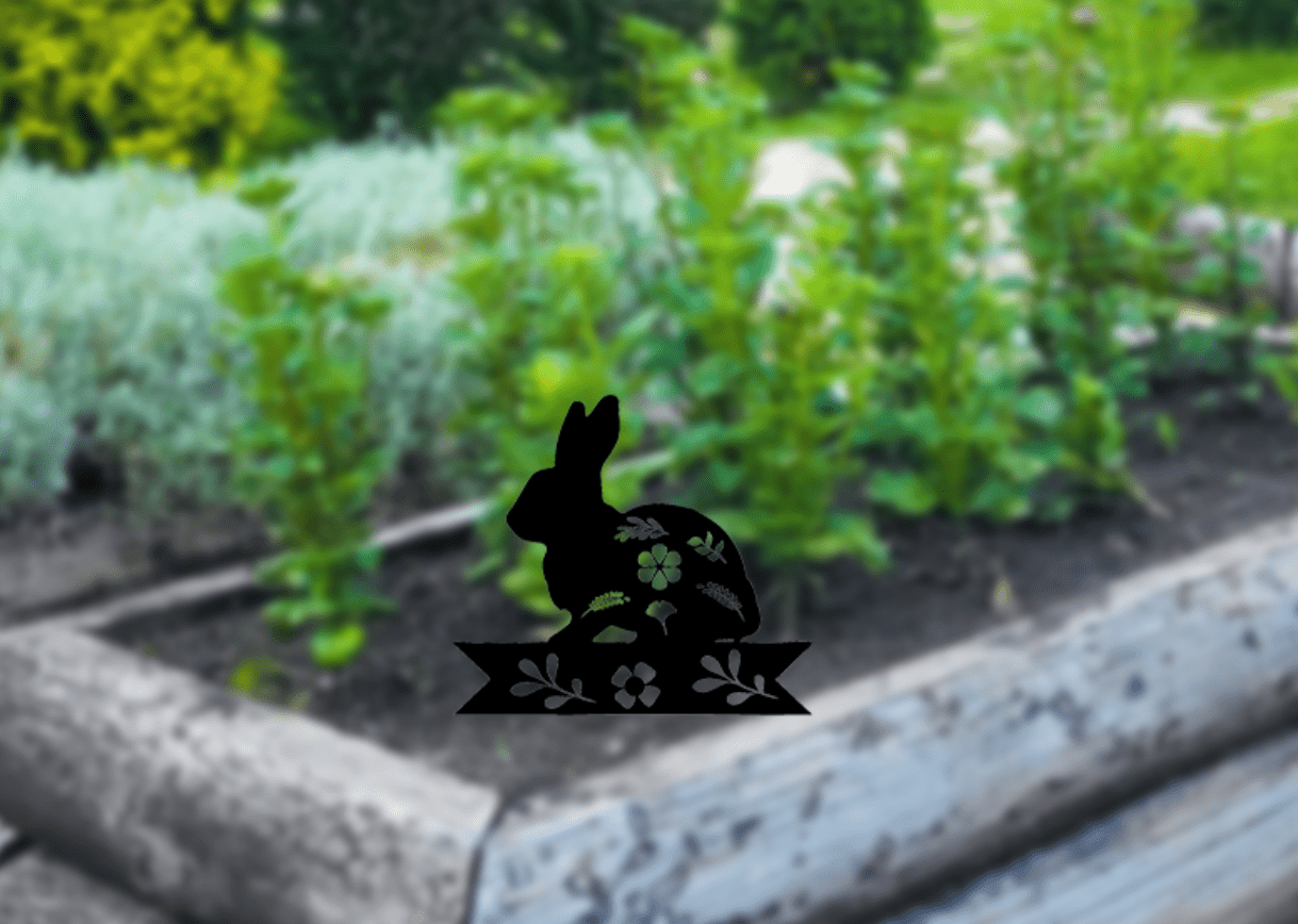 Charming Bunny Garden Stakes - Whimsical Metal Art Decor