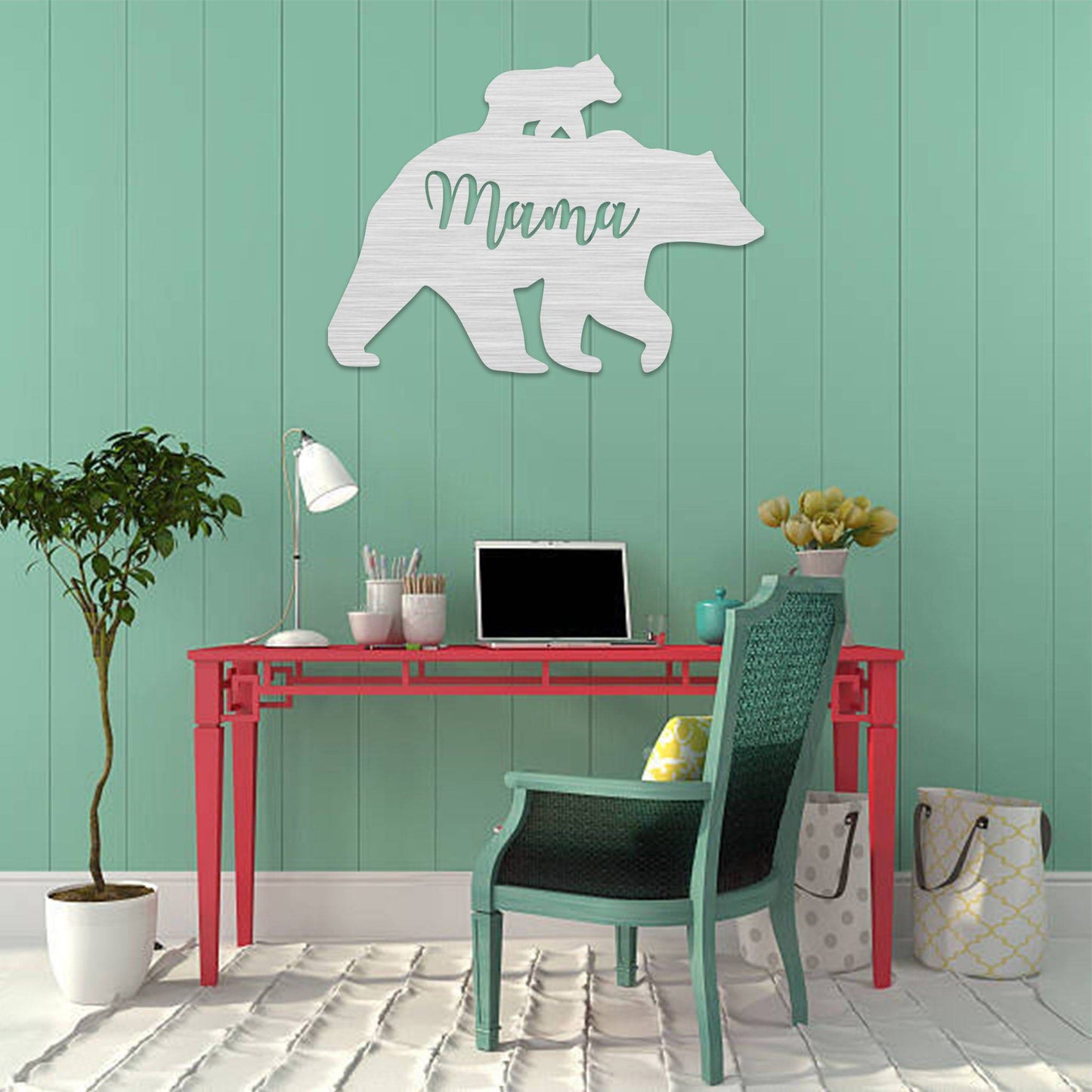 Charming Mama Bear - Artistic Metal Wall Decor