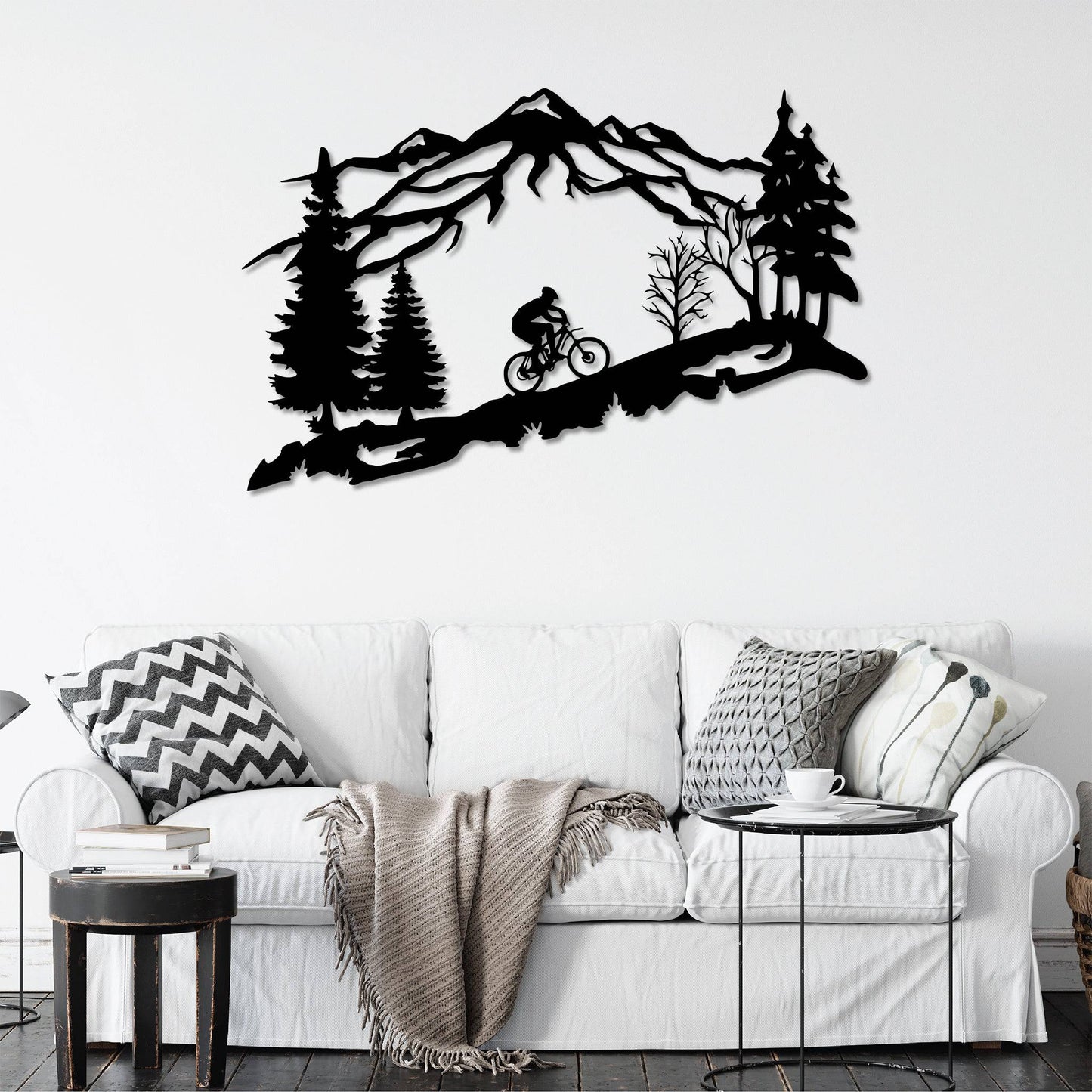 Breathtaking Mountain Biker Scene - Stunning Metal Wall Art