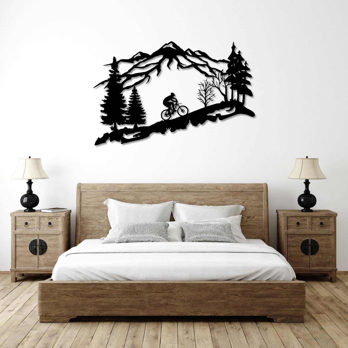 Breathtaking Mountain Biker Scene - Stunning Metal Wall Art