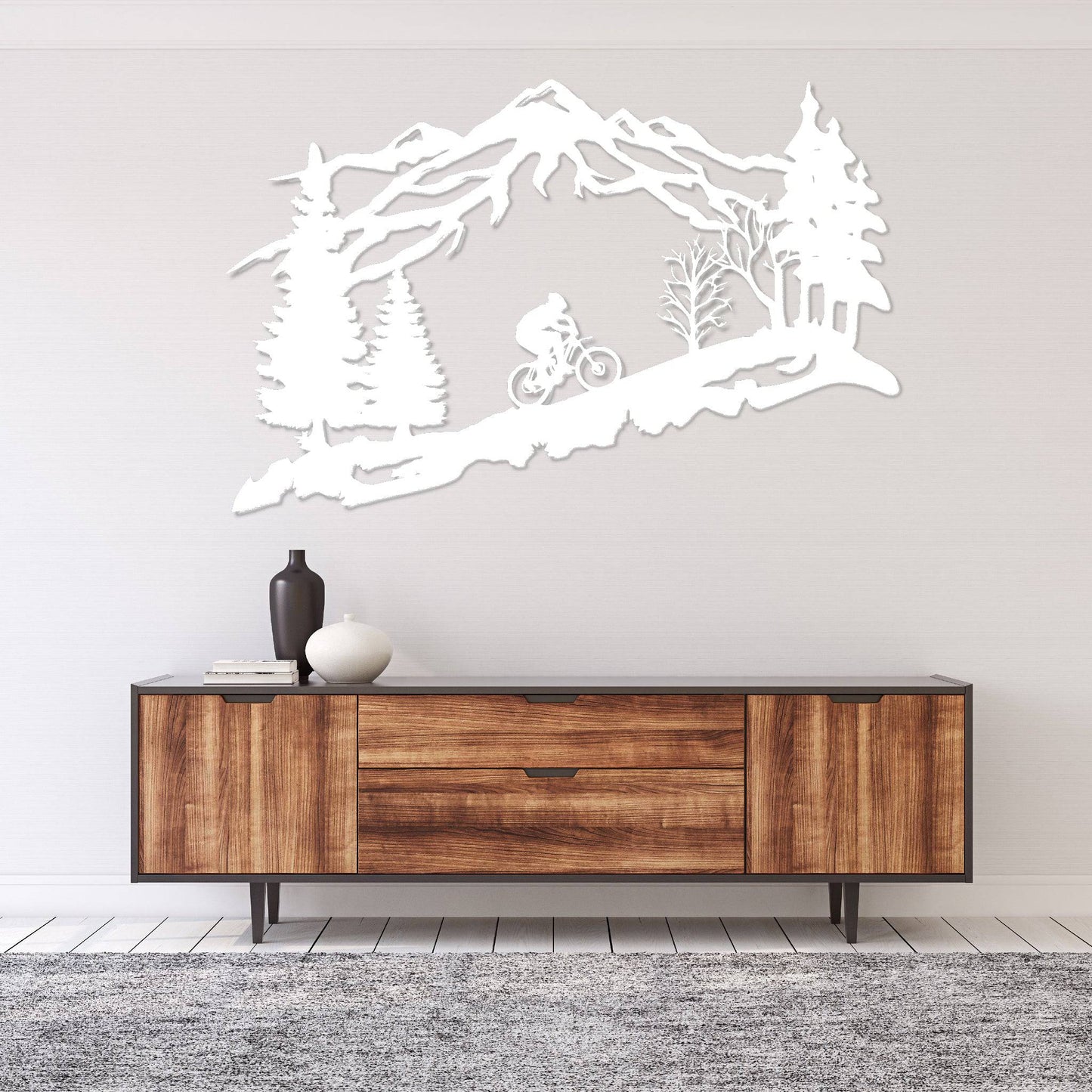 Breathtaking Mountain Biker Scene - Stunning Metal Wall Art