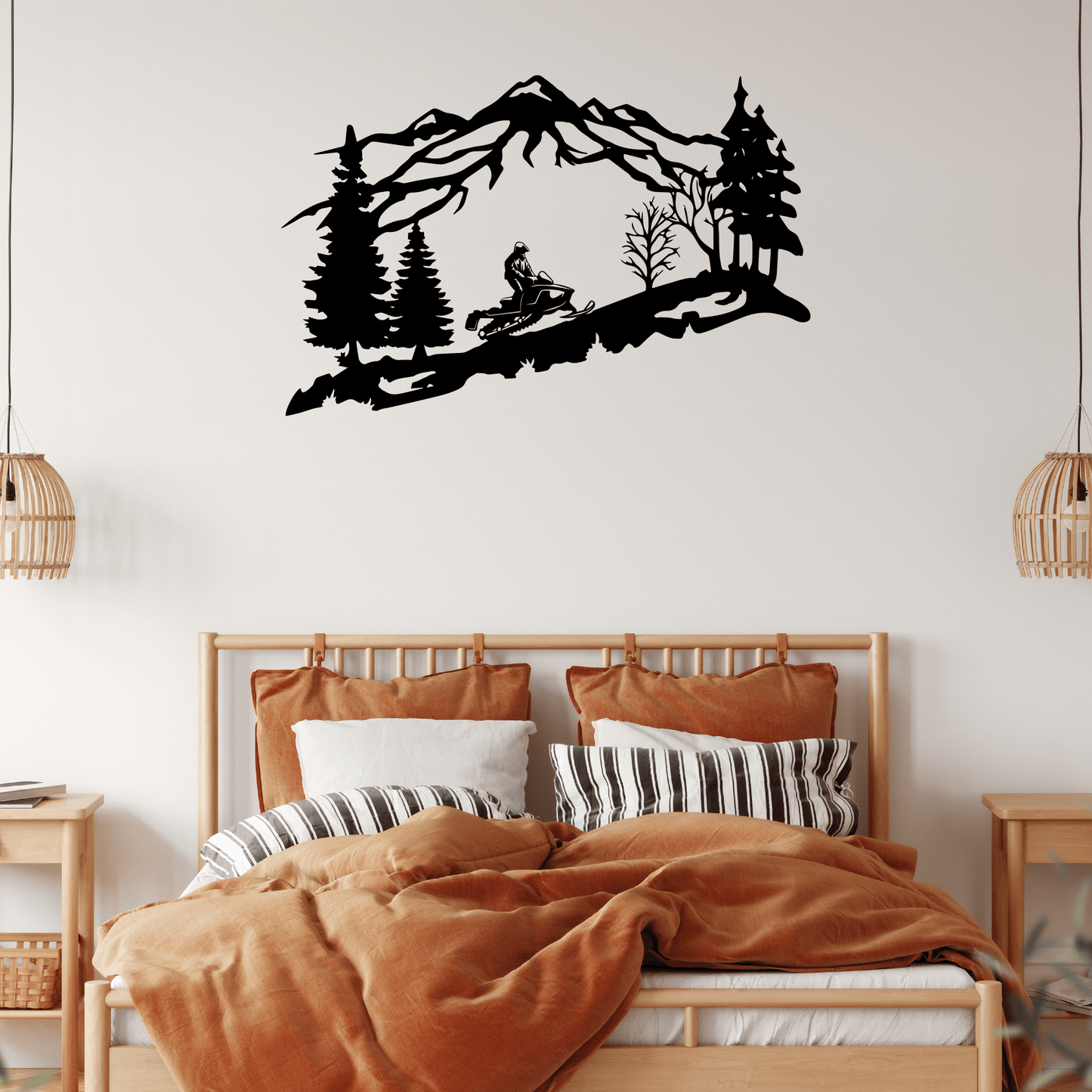 Adventure Awaits: Stunning Mountain Snowmobiler Metal Wall Art