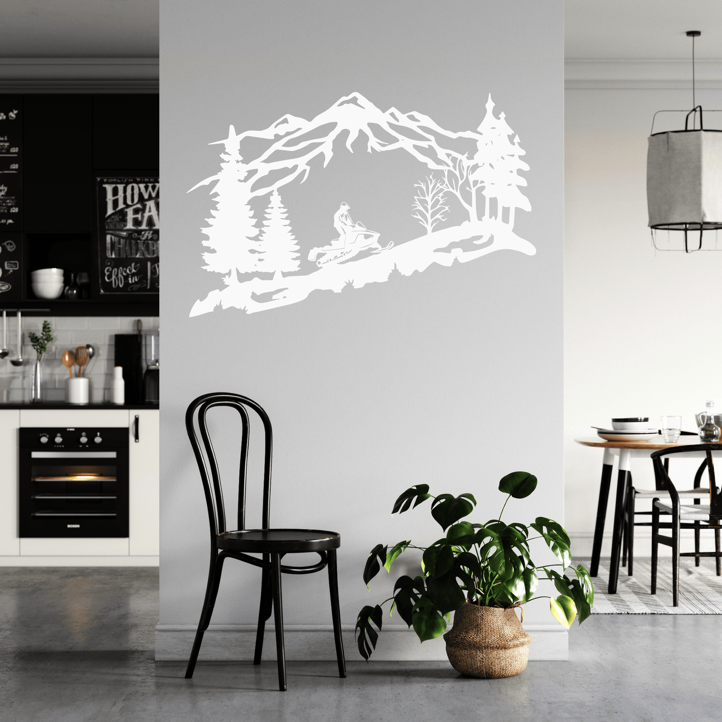 Adventure Awaits: Stunning Mountain Snowmobiler Metal Wall Art