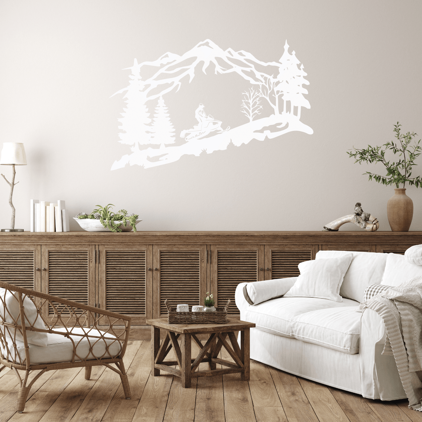 Adventure Awaits: Stunning Mountain Snowmobiler Metal Wall Art