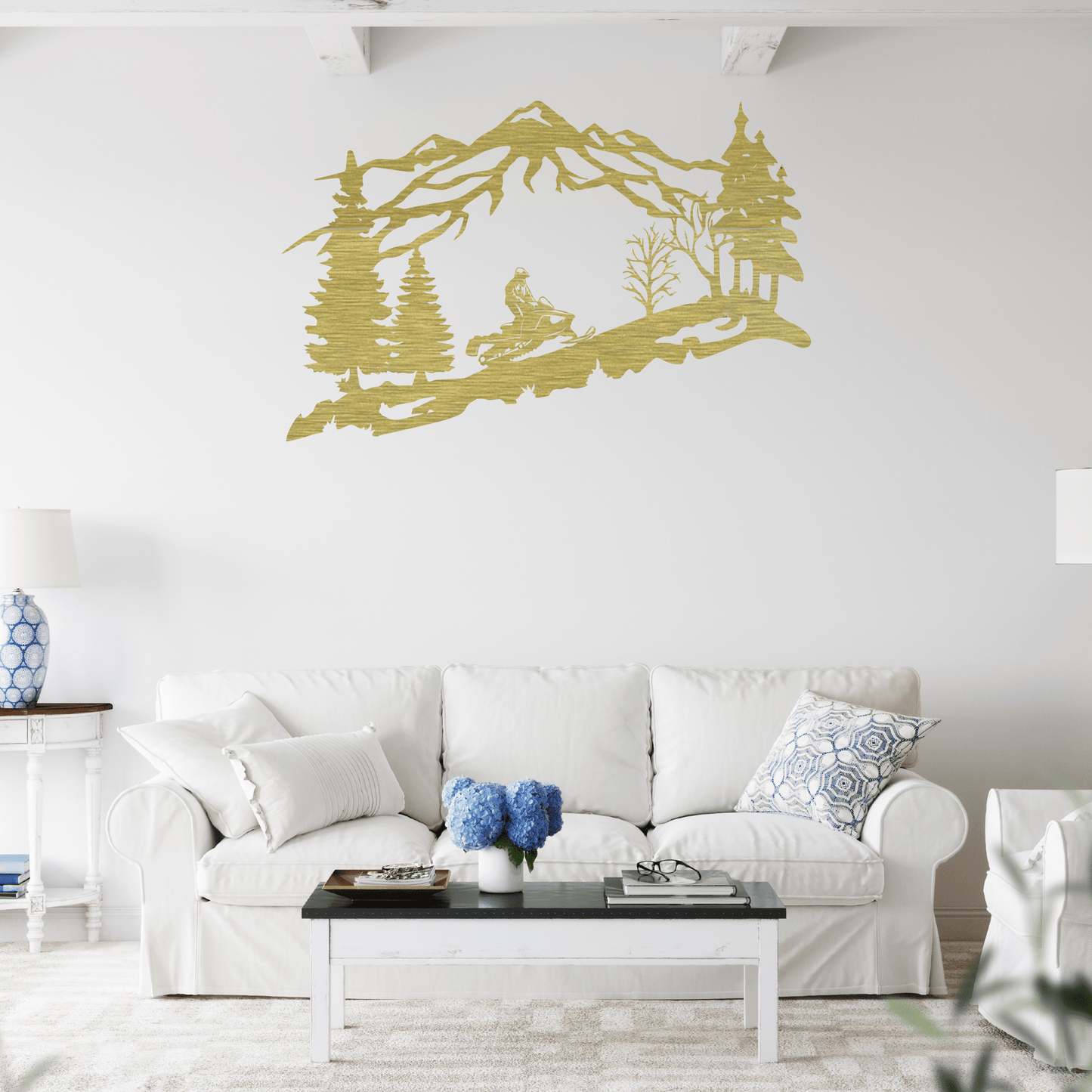 Adventure Awaits: Stunning Mountain Snowmobiler Metal Wall Art