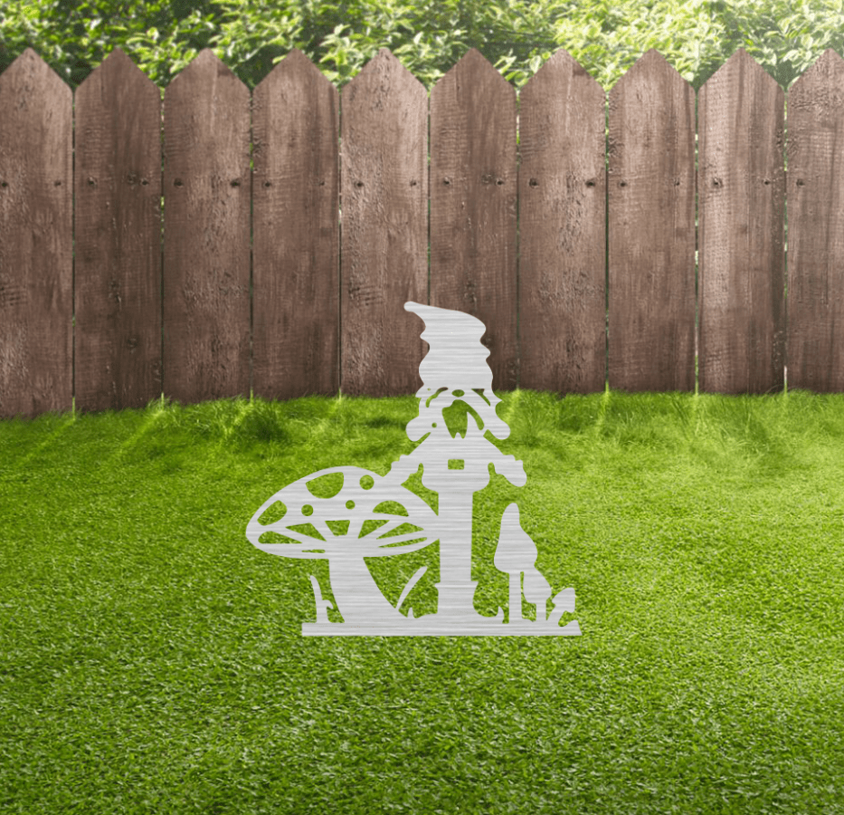 Whimsical Metal Gnome Garden Stakes - Charming Garden Decor