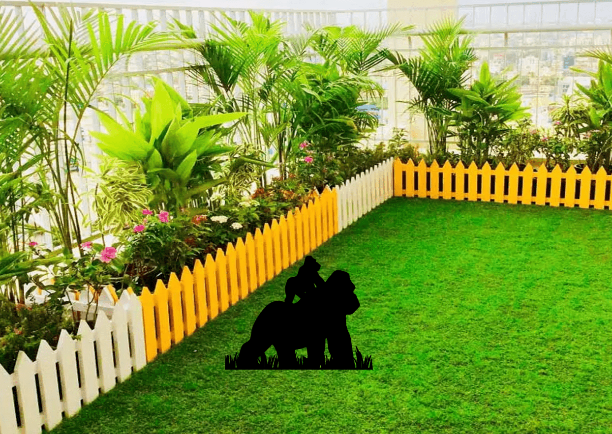 Whimsical Gorilla Garden Stakes - Artistic Metal Decor for Your Outdoor Space