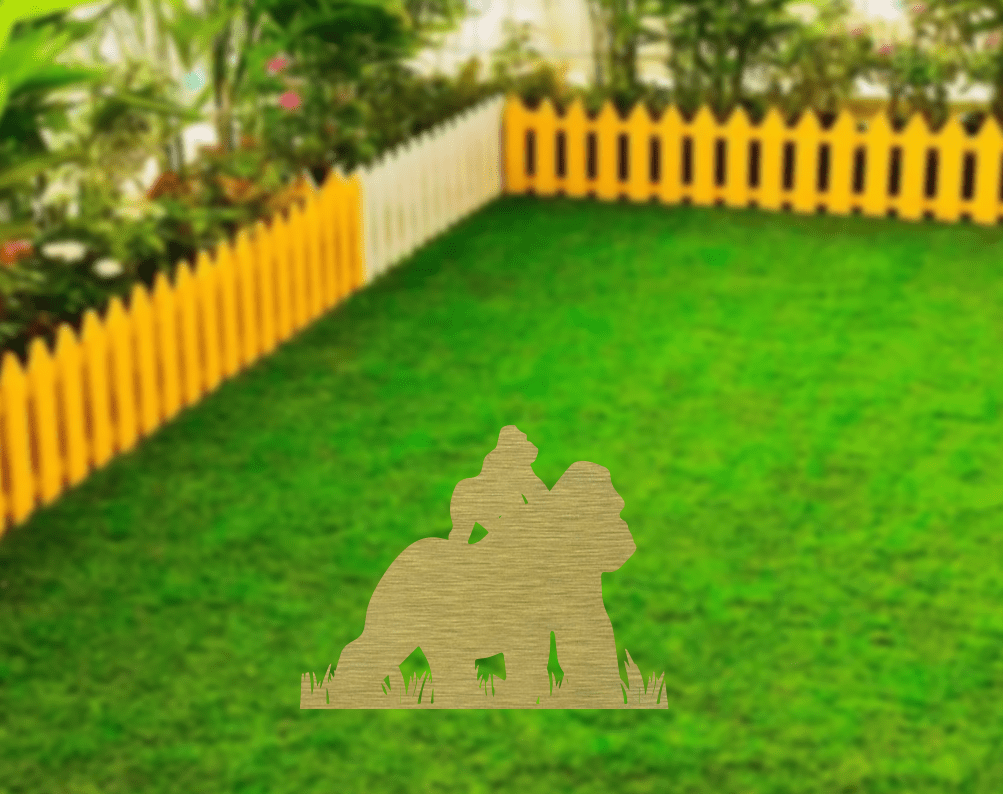 Whimsical Gorilla Garden Stakes - Artistic Metal Decor for Your Outdoor Space