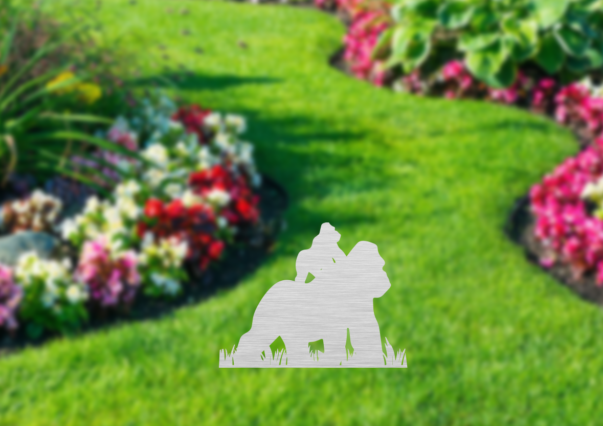 Whimsical Gorilla Garden Stakes - Artistic Metal Decor for Your Outdoor Space