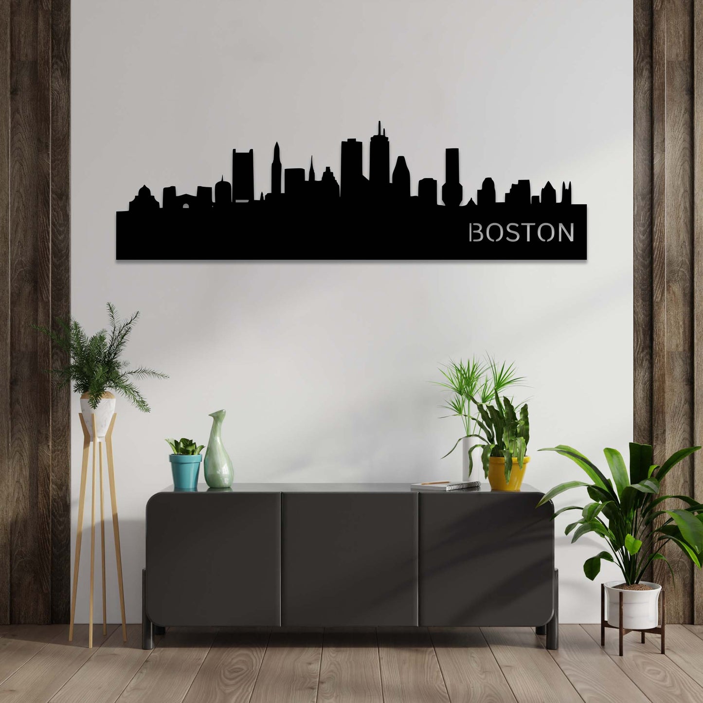 Stunning Boston Skyline Metal Wall Art Decor