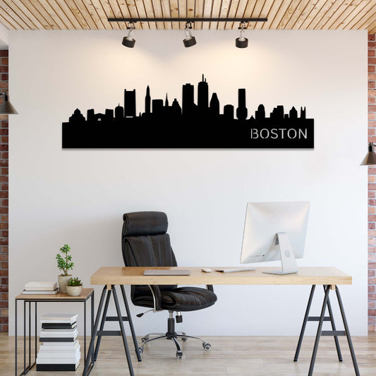 Stunning Boston Skyline Metal Wall Art Decor