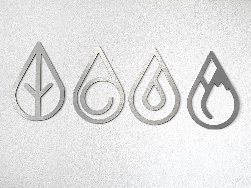 Stunning Four Elements Metal Wall Art Decor